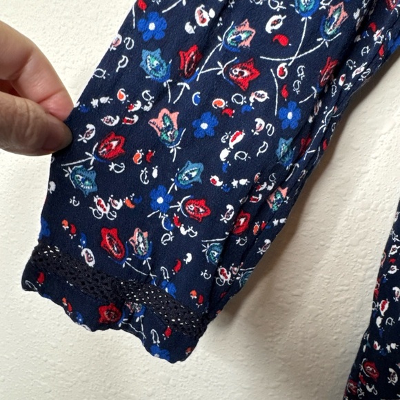 Comptoirs Des Cotonniers Blue Floral Women’s Blouse Size Small